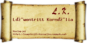 Löwentritt Kornélia névjegykártya